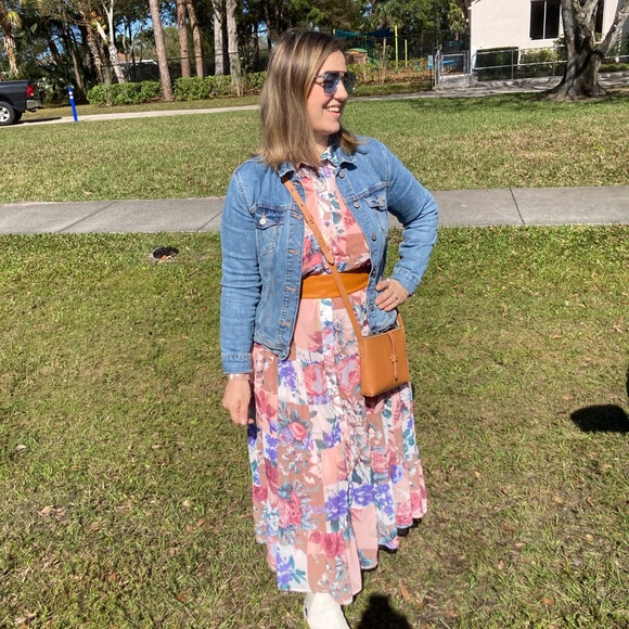 Refka modest stylish Floral Maxi Dress fully lined with long sleeves buttoned up - Picture 1 of 9